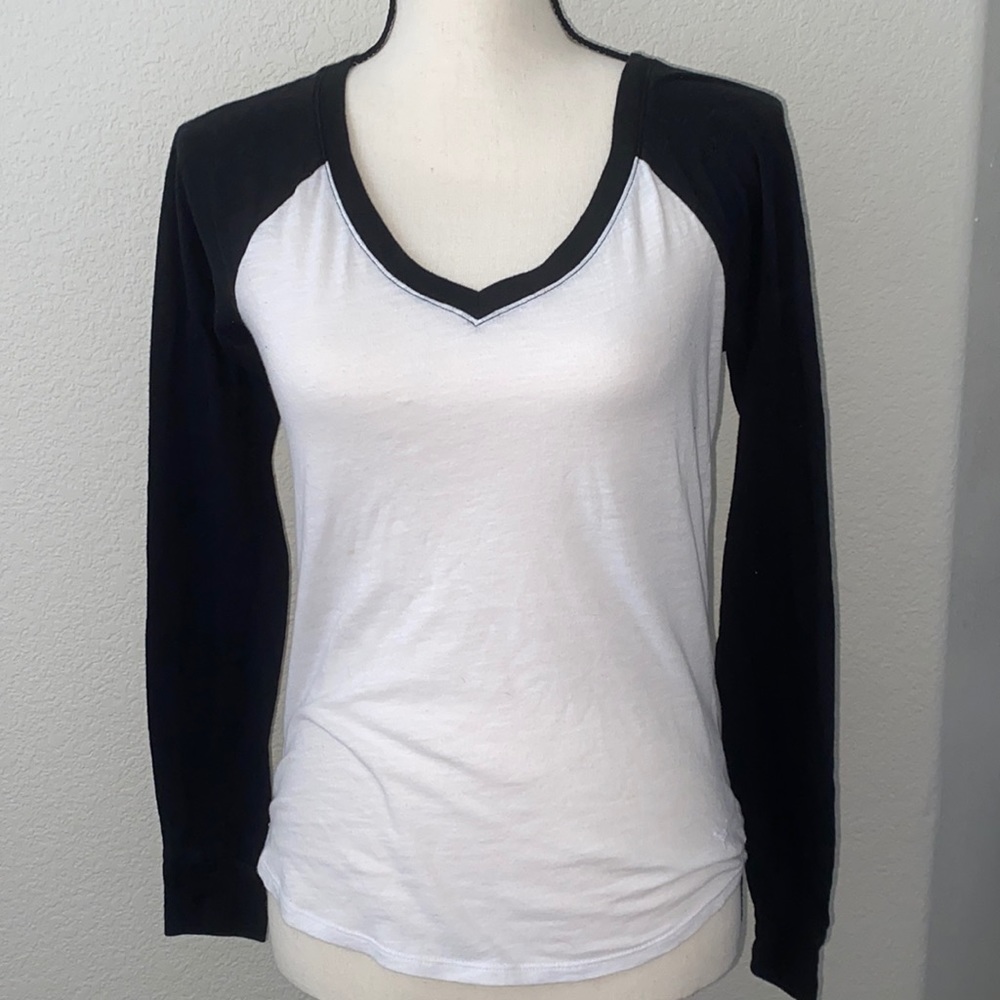 Back and white baseball tee